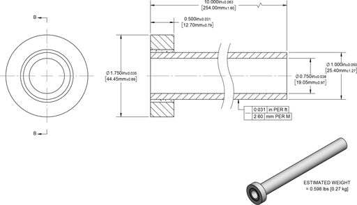 Alumina Tubes with Collars 10"LG - The Heat Treat Shop