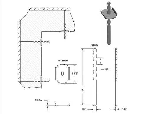 Refractory Anchors RA-01 Insultwist, Kaoloc Ceramic Fiber Stud - The Heat Treat Shop